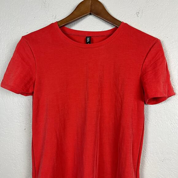 Zara Jersey Dress Red Short Sleeve Pockets T Shirt - S - Picture 4 of 6
